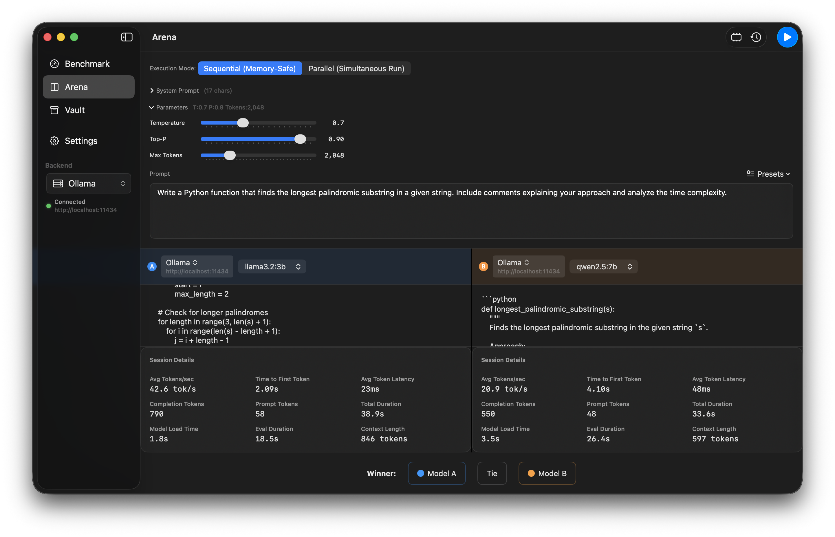 Anubis Arena - pit two models against each and document a winner